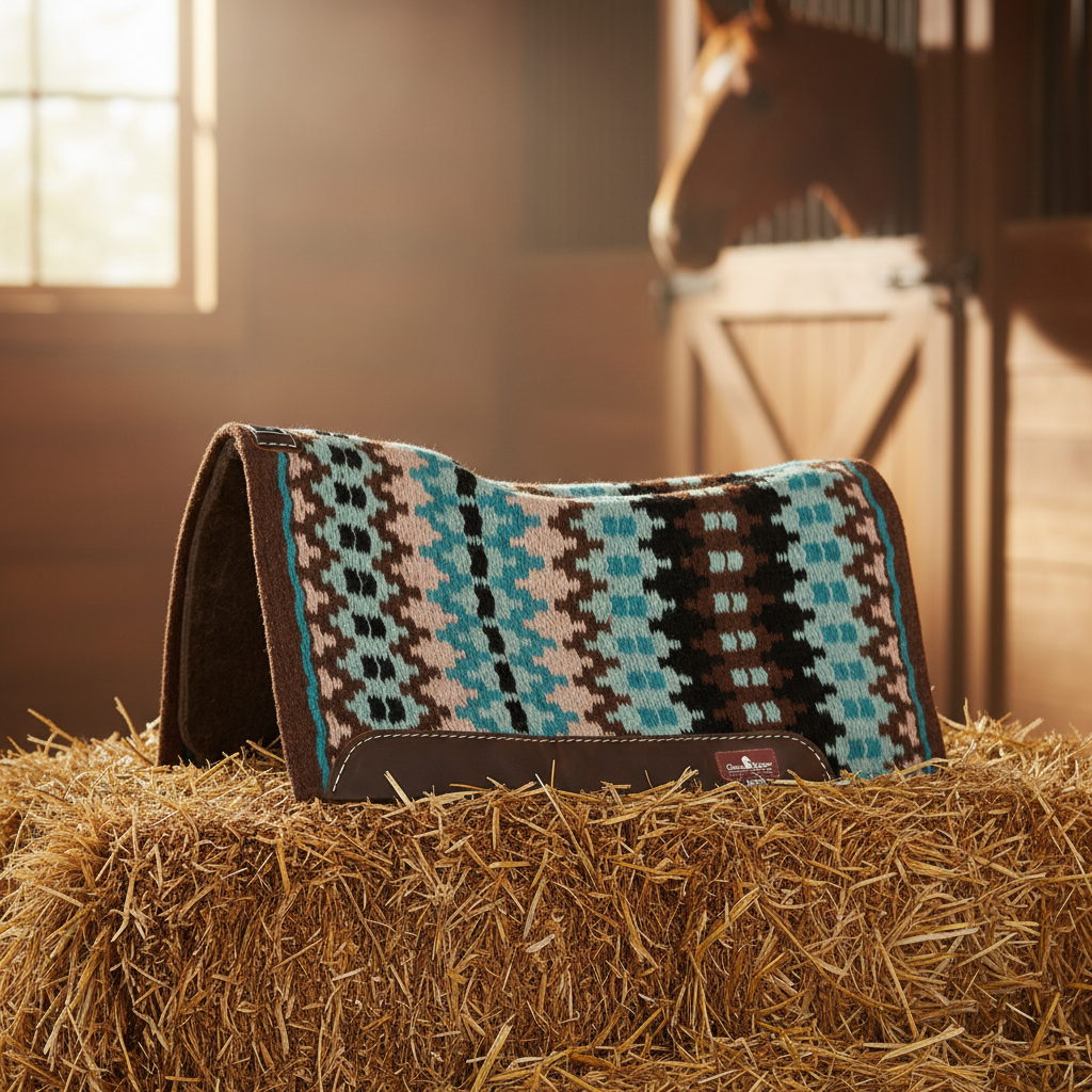 Classic Equine 3/4-Inch Alpaca Felt Blanket Top Horse Saddle Pad - Anatomically Contoured, Alpaca-Wool Blend