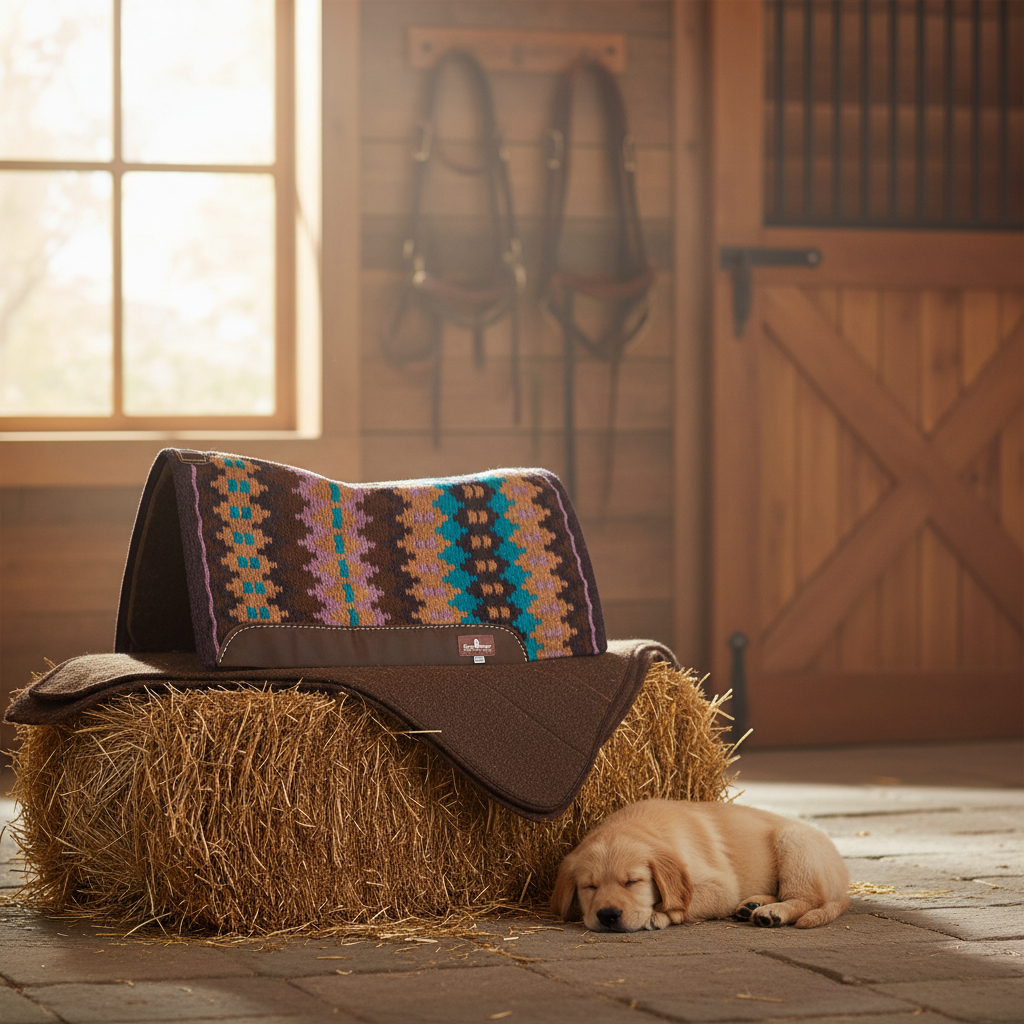 Classic Equine 3/4-Inch Alpaca Felt Blanket Top Horse Saddle Pad - Anatomically Contoured, Alpaca-Wool Blend