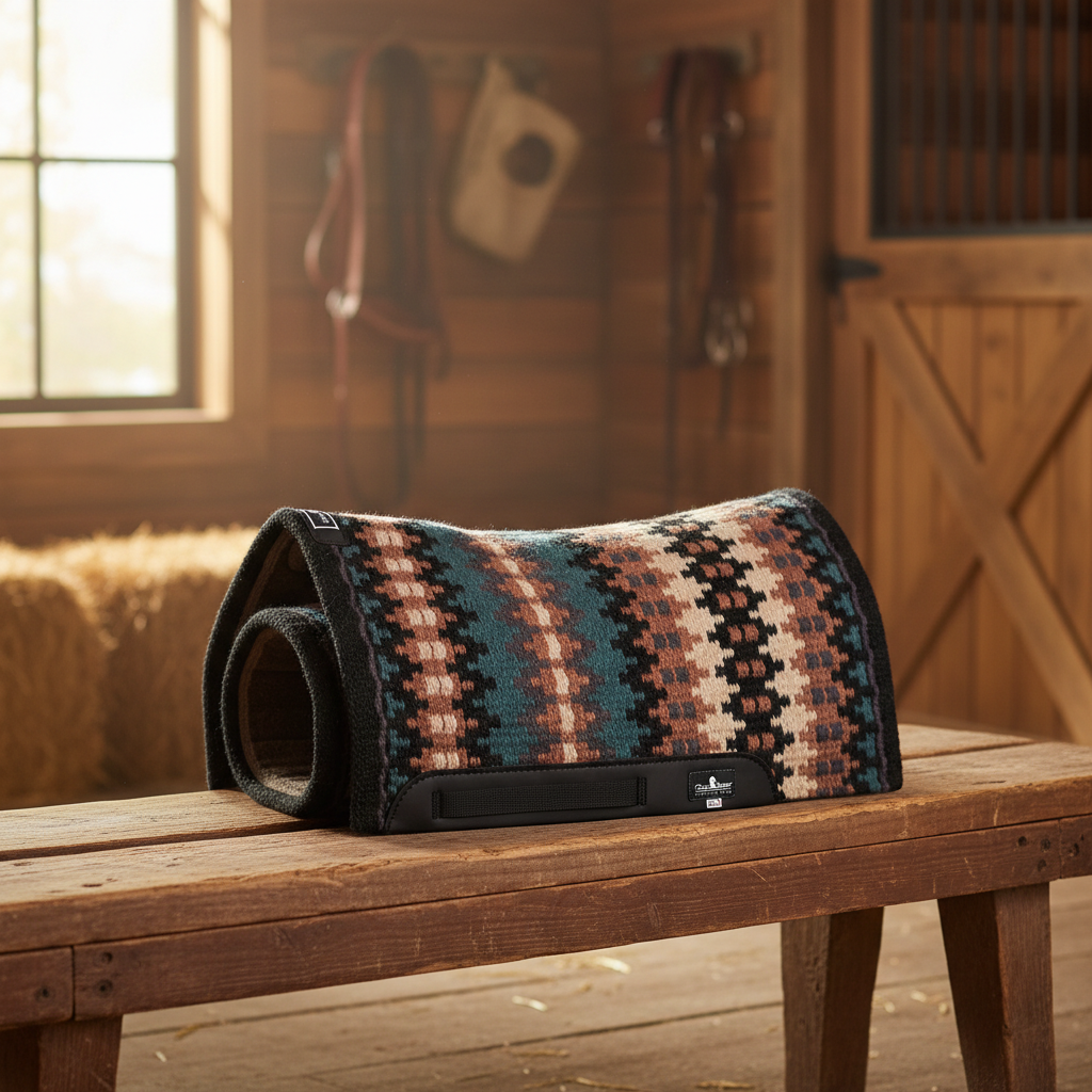 Classic Equine 3/4-Inch Alpaca Felt Blanket Top Horse Saddle Pad - Anatomically Contoured, Alpaca-Wool Blend