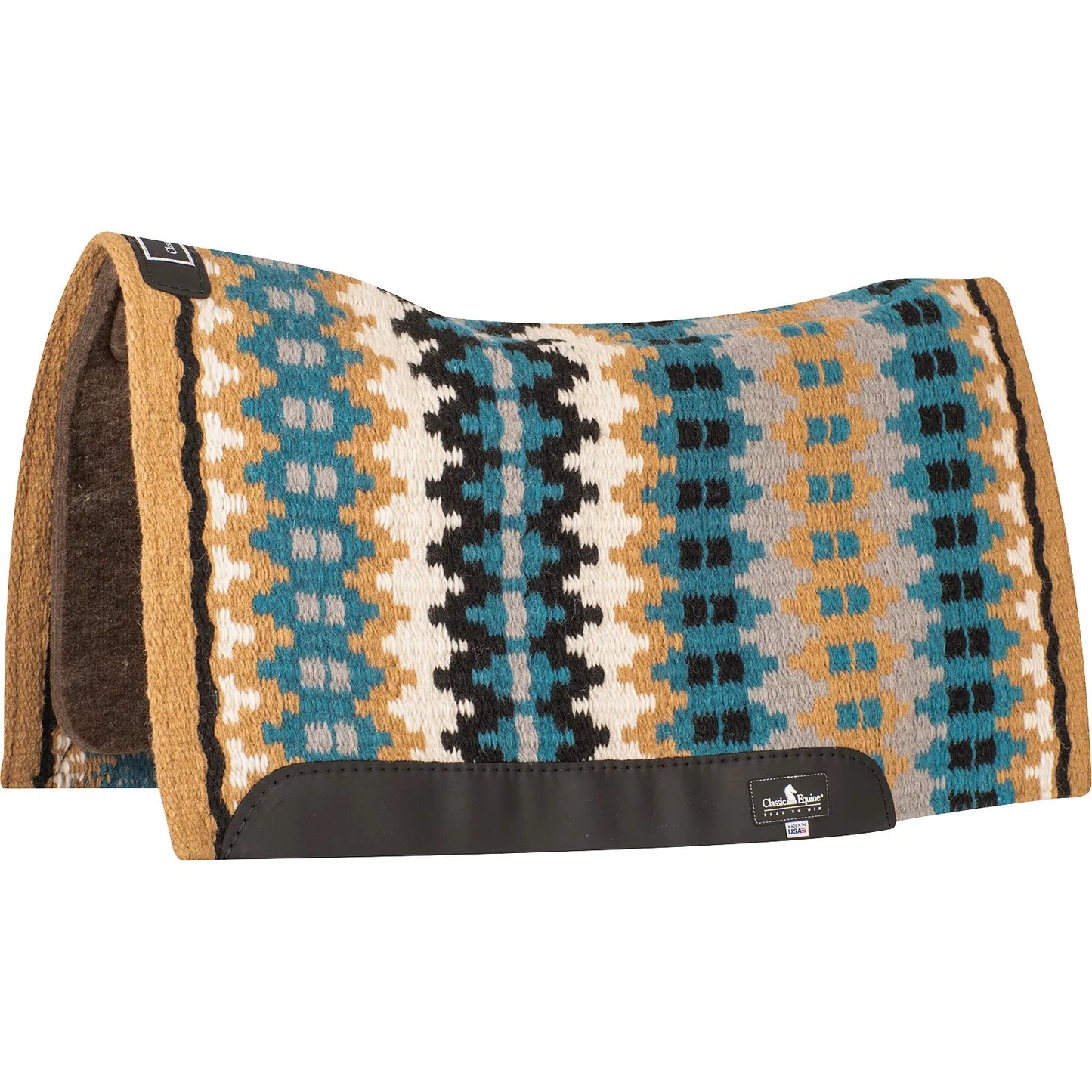 Classic Equine 3/4-Inch Alpaca Felt Blanket Top Horse Saddle Pad - Anatomically Contoured, Alpaca-Wool Blend
