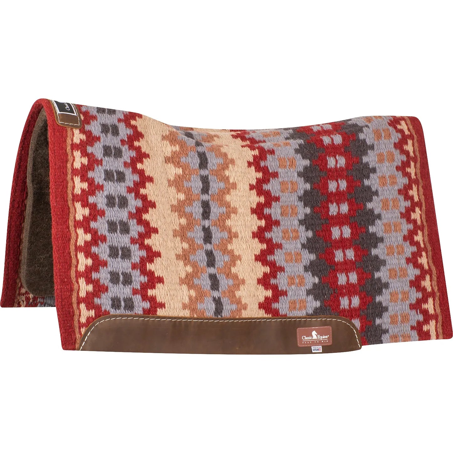Classic Equine 3/4-Inch Alpaca Felt Blanket Top Horse Saddle Pad - Anatomically Contoured, Alpaca-Wool Blend