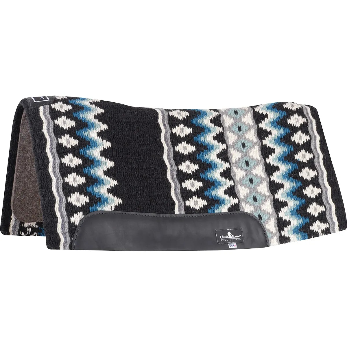 Classic Equine natural wool felt saddle pad with contoured spine relief, displayed in tan color.