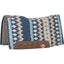 Blanket Top Western Saddle Pad - 1/2-Inch Natural Wool Felt, Hand-Woven Top, Contoured Spine & Wither Relief