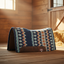 Blanket Top Western Saddle Pad - 1/2-Inch Natural Wool Felt, Hand-Woven Top, Contoured Spine & Wither Relief