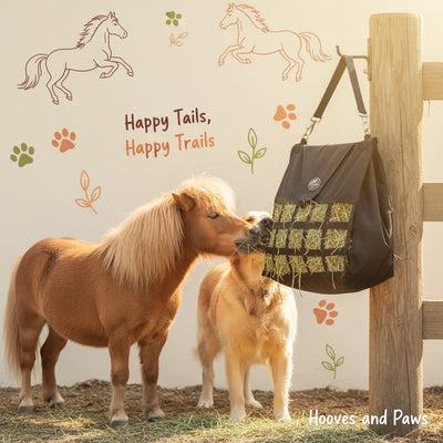 Professionals Choice Medium Feed Hay Bag Black - Slow Feeder Top Load