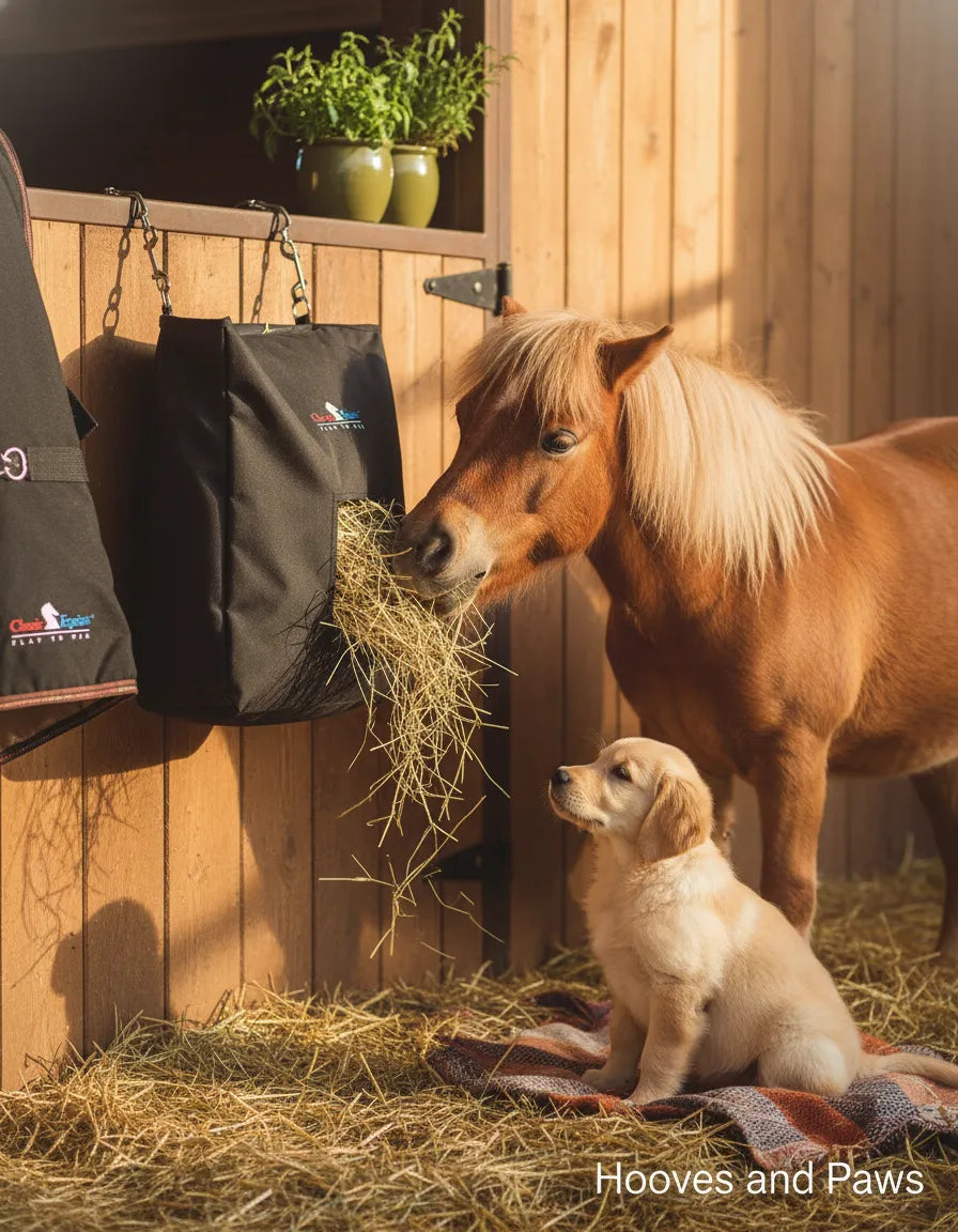 Classic Equine Black Hay Bag: Reduce Waste, Secure Feeding