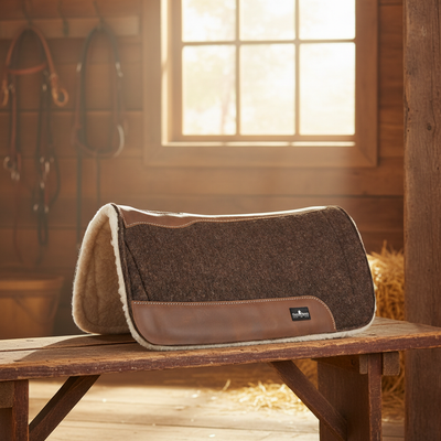 1-Inch Blended Felt Western Saddle Pad with Fleece Lining