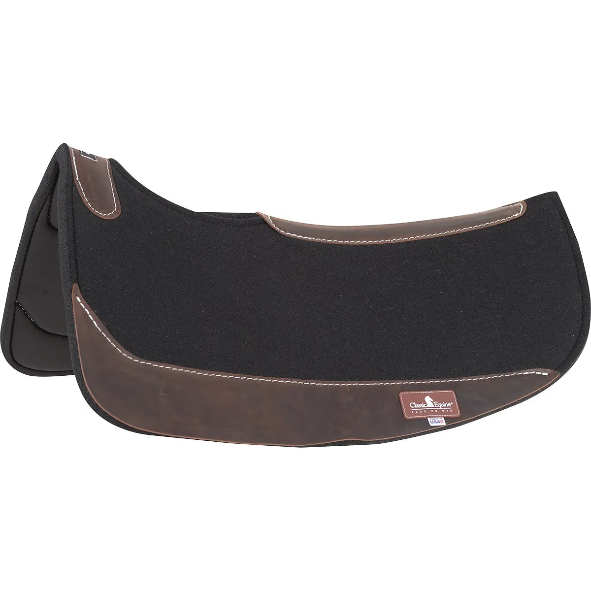 Classic Equine ContourPedic 5/8" Barrel Horse Saddle Pad - Shock Absorbing Western Round Skirt Racing Pad