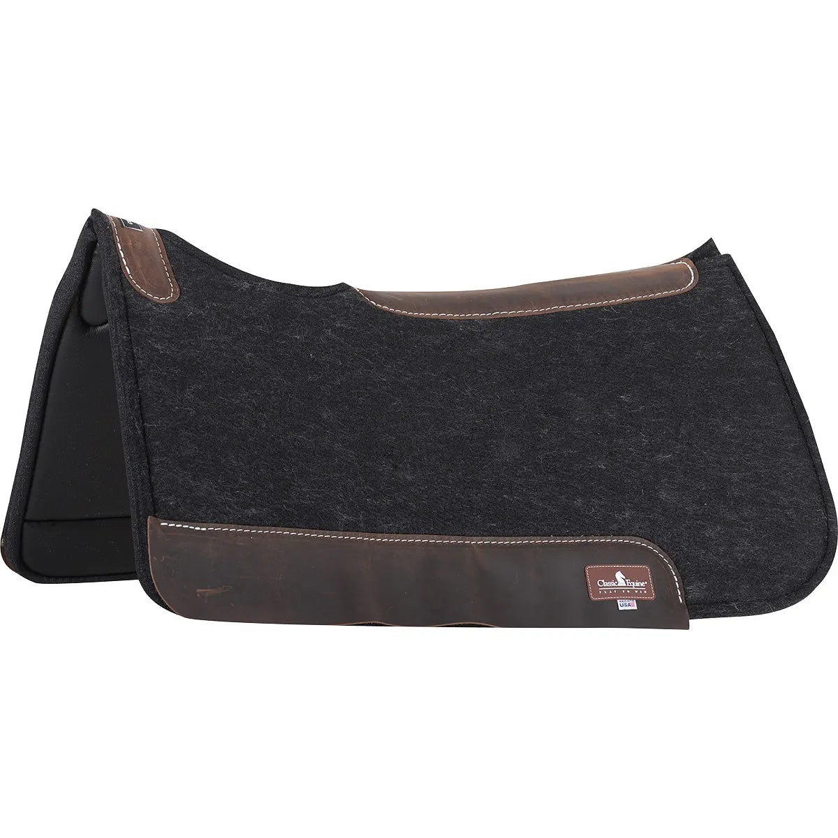 Classic Equine ContourFlex 1-Inch Contoured Western Saddle Pad - Therapeutic Wool & Closed-Cell Foam