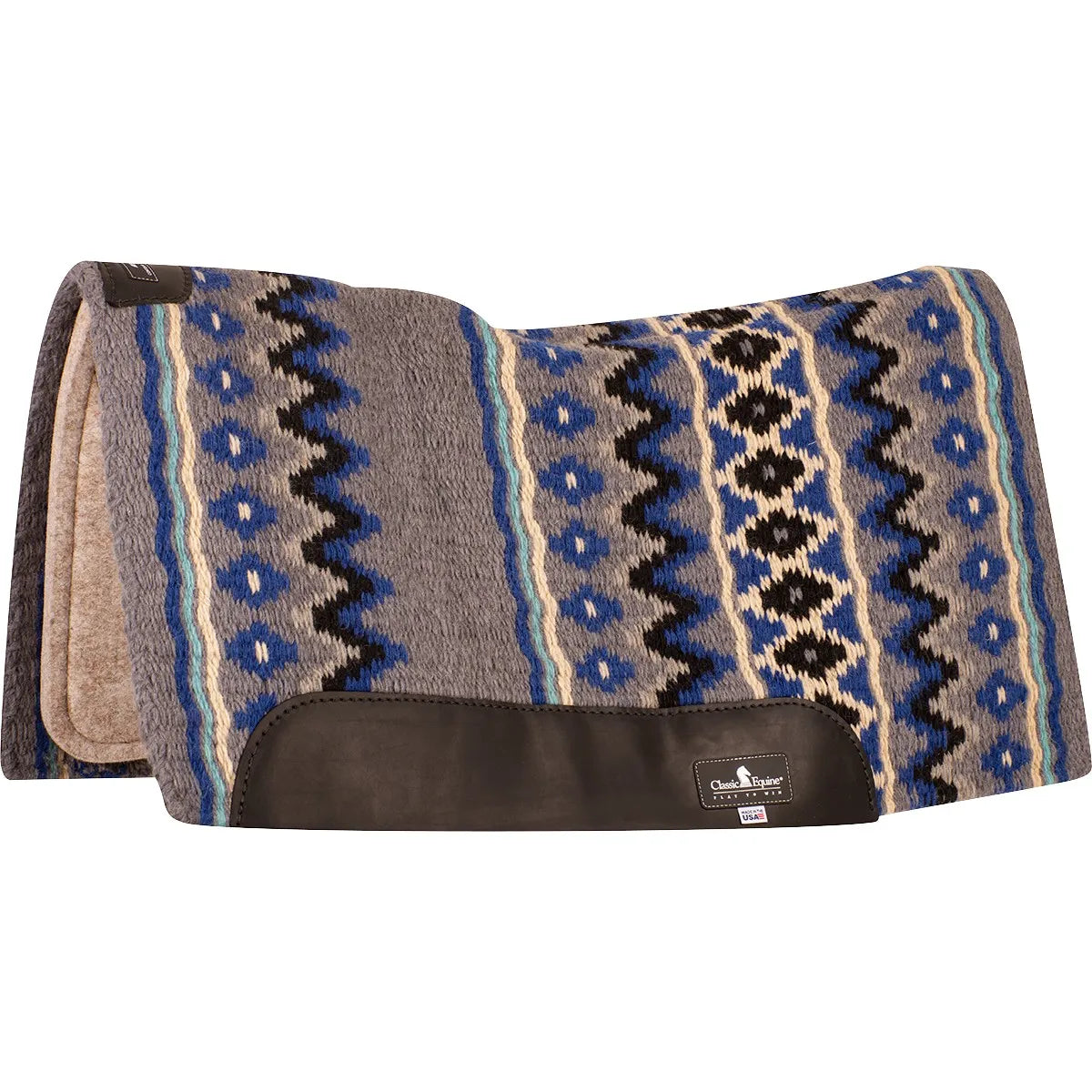 Classic Equine ESP Contour Blanket Top Western Saddle Pad - 3/4-inch New Zealand Wool & HYPUR-cel Foam