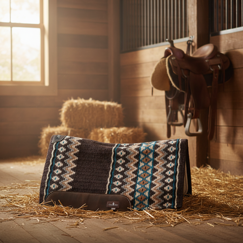 Classic Equine ESP Contour Blanket Top Western Saddle Pad - 3/4-inch New Zealand Wool & HYPUR-cel Foam
