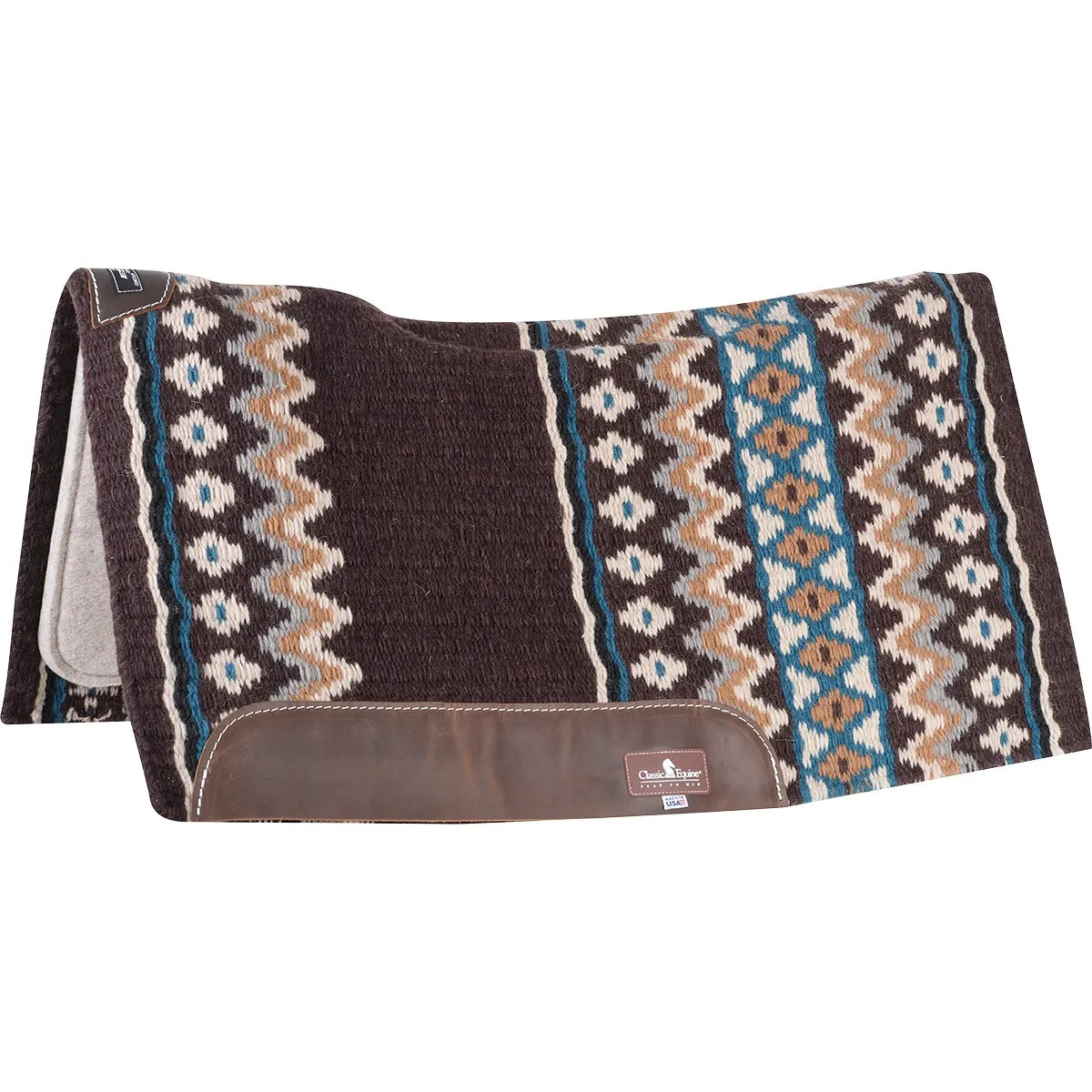 Classic Equine ESP Contour Blanket Top Western Saddle Pad - 1-Inch, New Zealand Wool & XPF Shock Absorption