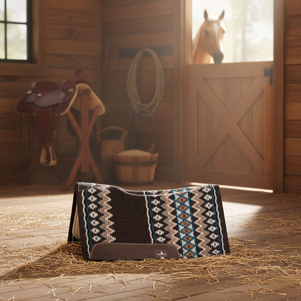Classic Equine ESP Contour Blanket Top Western Saddle Pad - 1-Inch, New Zealand Wool & XPF Shock Absorption