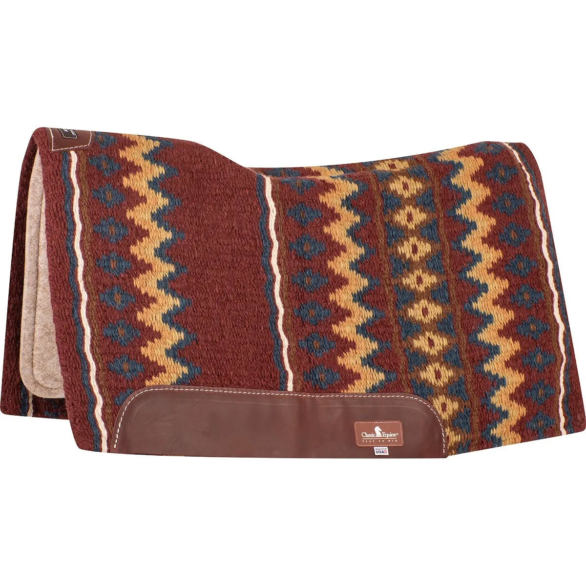 Classic Equine ESP Contour Blanket Top Western Saddle Pad - 3/4-inch New Zealand Wool & HYPUR-cel Foam