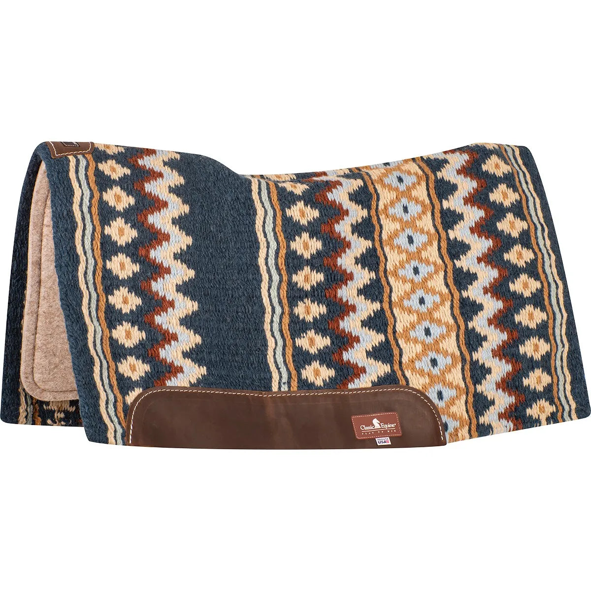 Classic Equine ESP Contour Blanket Top Western Saddle Pad - 1-Inch, New Zealand Wool & XPF Shock Absorption