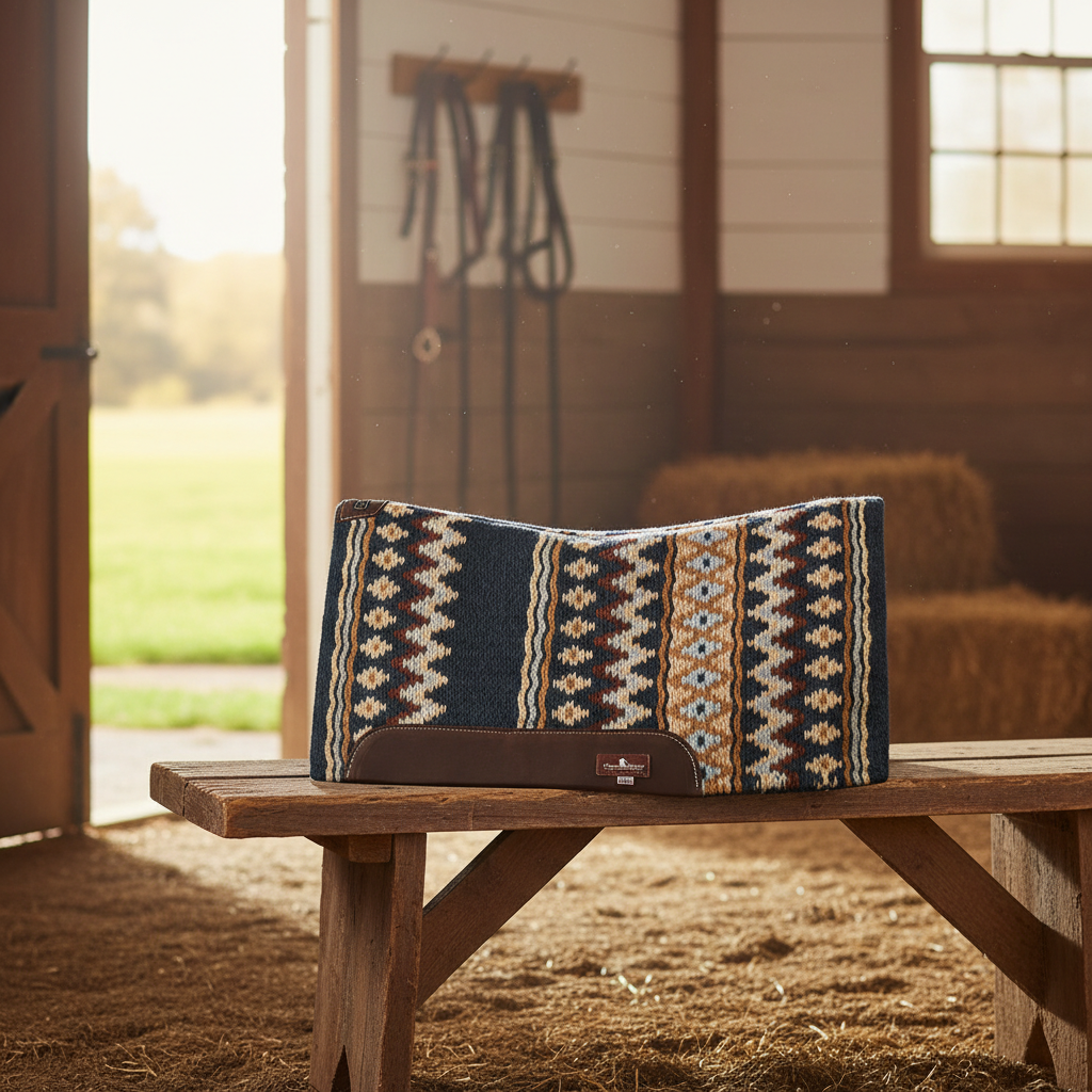 Classic Equine ESP Contour Blanket Top Western Saddle Pad - 1-Inch, New Zealand Wool & XPF Shock Absorption