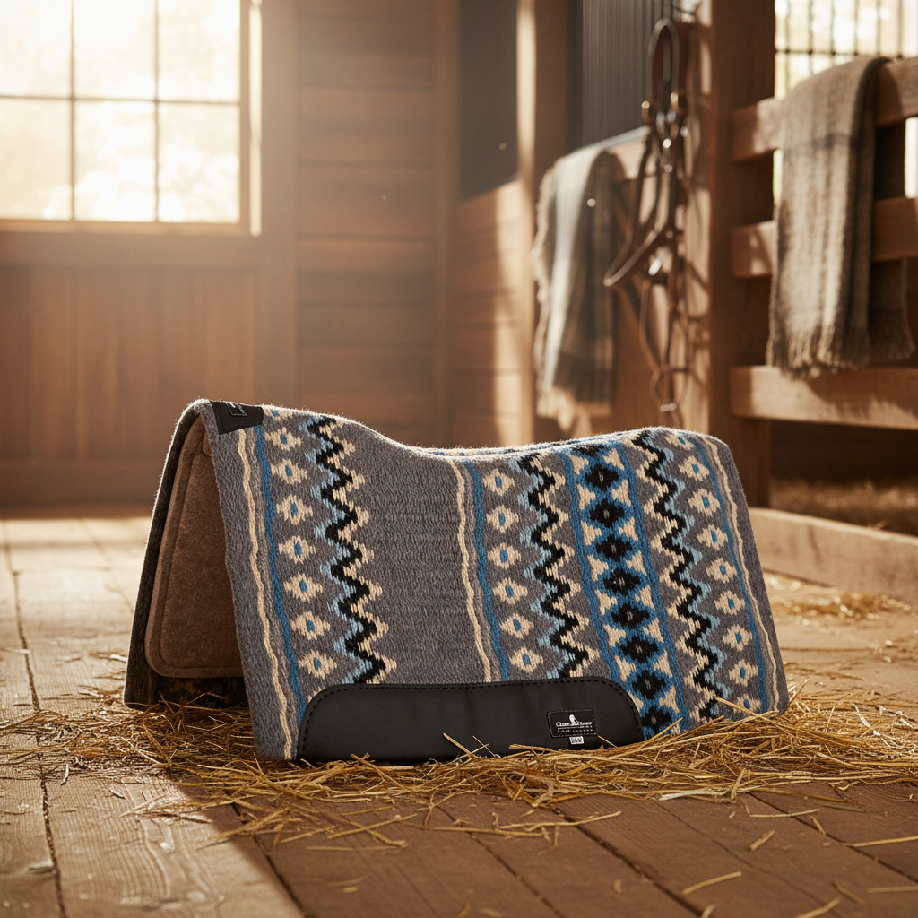 Classic Equine ESP Contour Blanket Top Western Saddle Pad - 3/4-inch New Zealand Wool & HYPUR-cel Foam