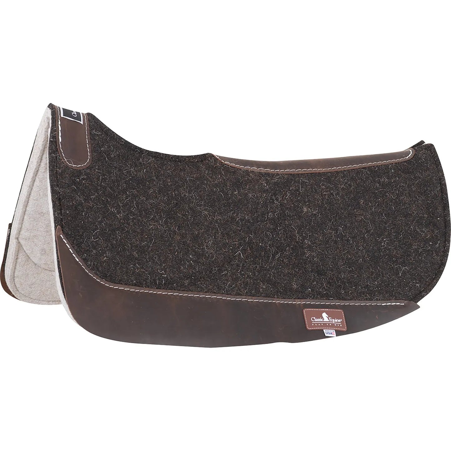 Classic Equine ESP 1-Inch Wool Felt Western Saddle Pad - 31" x 32" Shock Absorbing Contoured Pad