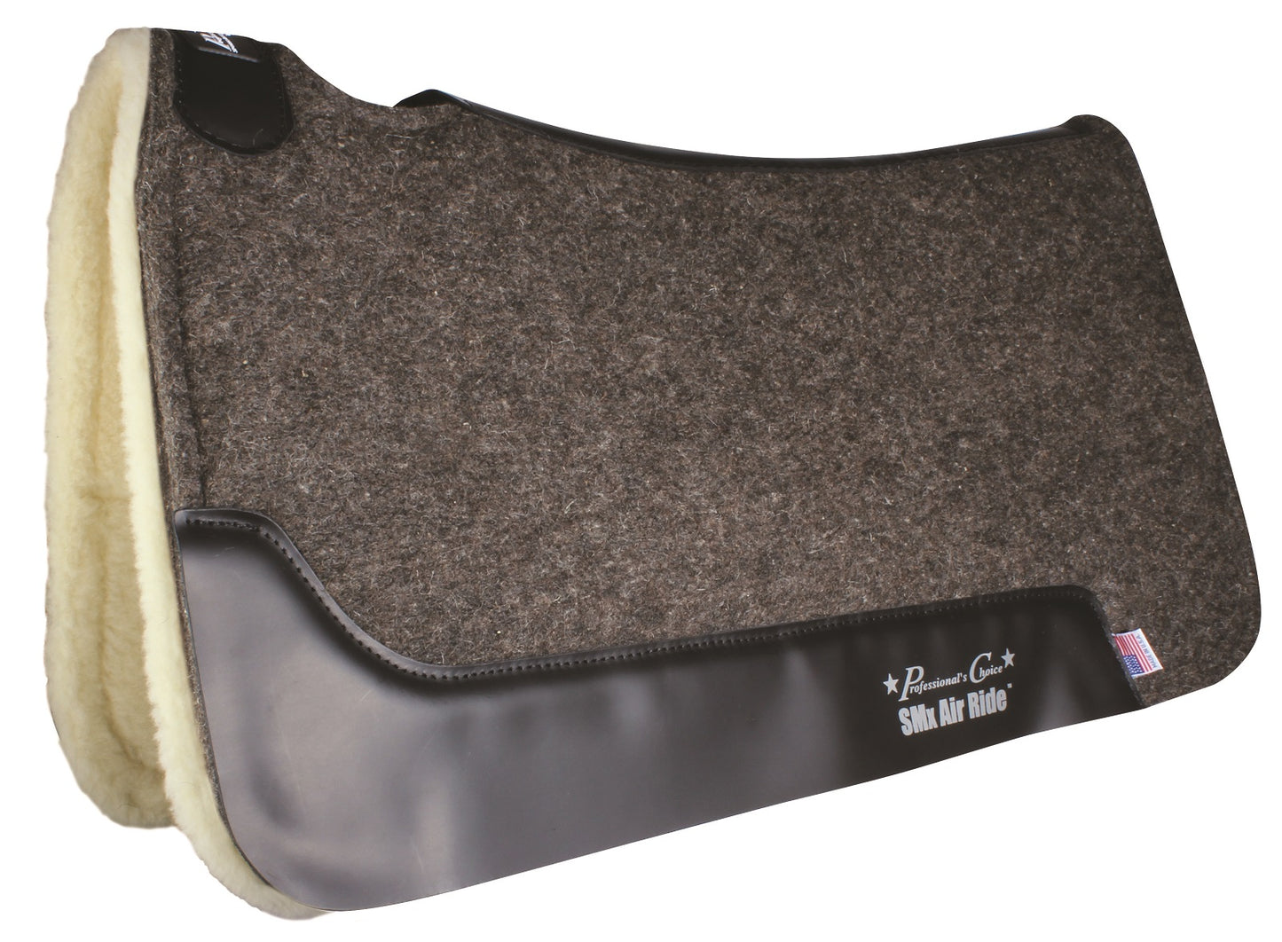 Professional's Choice Cowboy Air Ride Saddle Pad | Contoured Back Shock-Absorbing Breathable Moisture-Wicking Wool Felt Western Horse Riding Saddle Pad