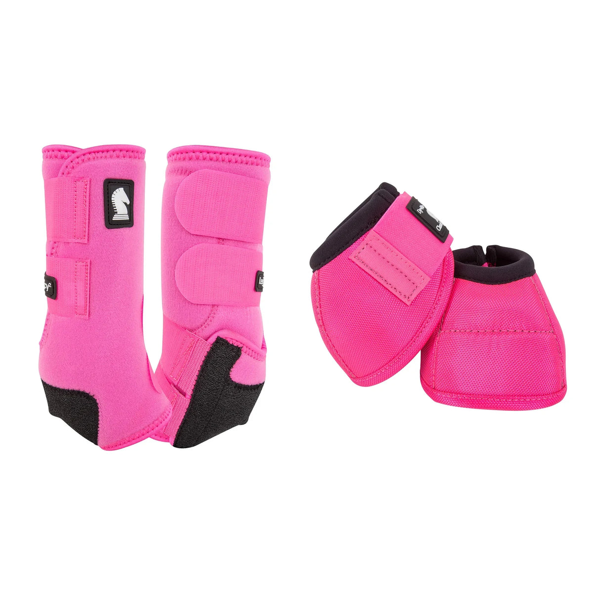 Classic Equine Legacy2 Front Boot & Dyno Bell Boot Combo — Hot Pink / Medium