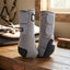 Lifestyle photo of Classic Equine Legacy2 Protective Hind Boots with Fetlock Cradle System - Steel Grey, Small
