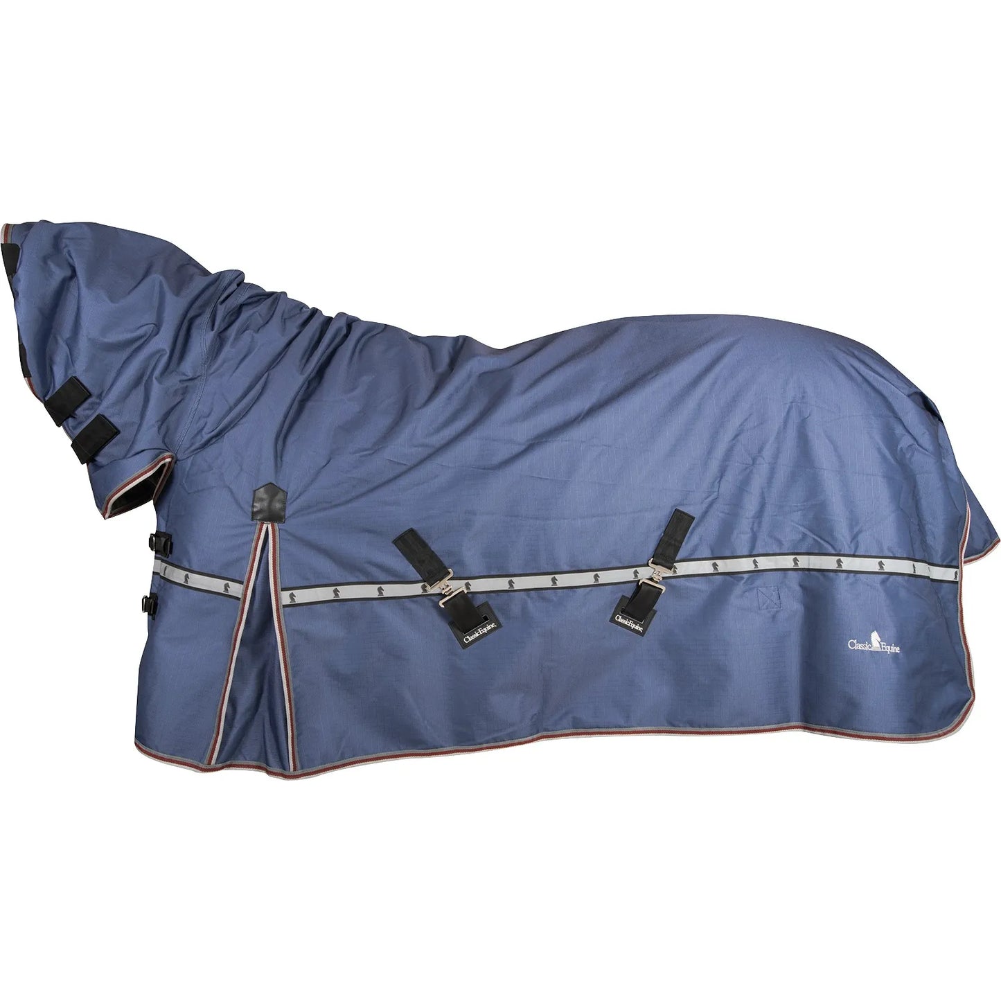 Classic Equine 5K Cross Trainer Hooded Waterproof Turnout Horse Blanket - 1200D 100g Fill - Multiple Sizes