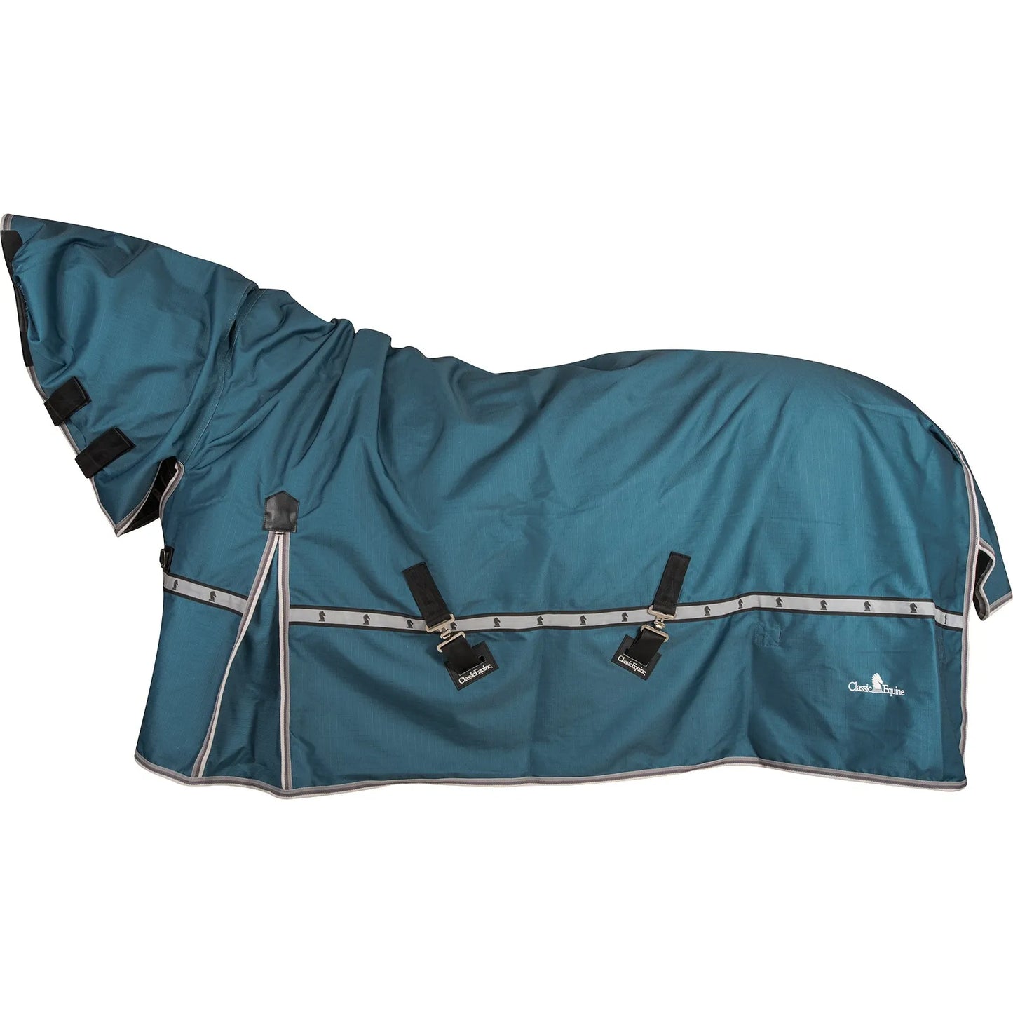 Classic Equine 5K Cross Trainer Hooded Waterproof Turnout Horse Blanket - 1200D 100g Fill - Multiple Sizes