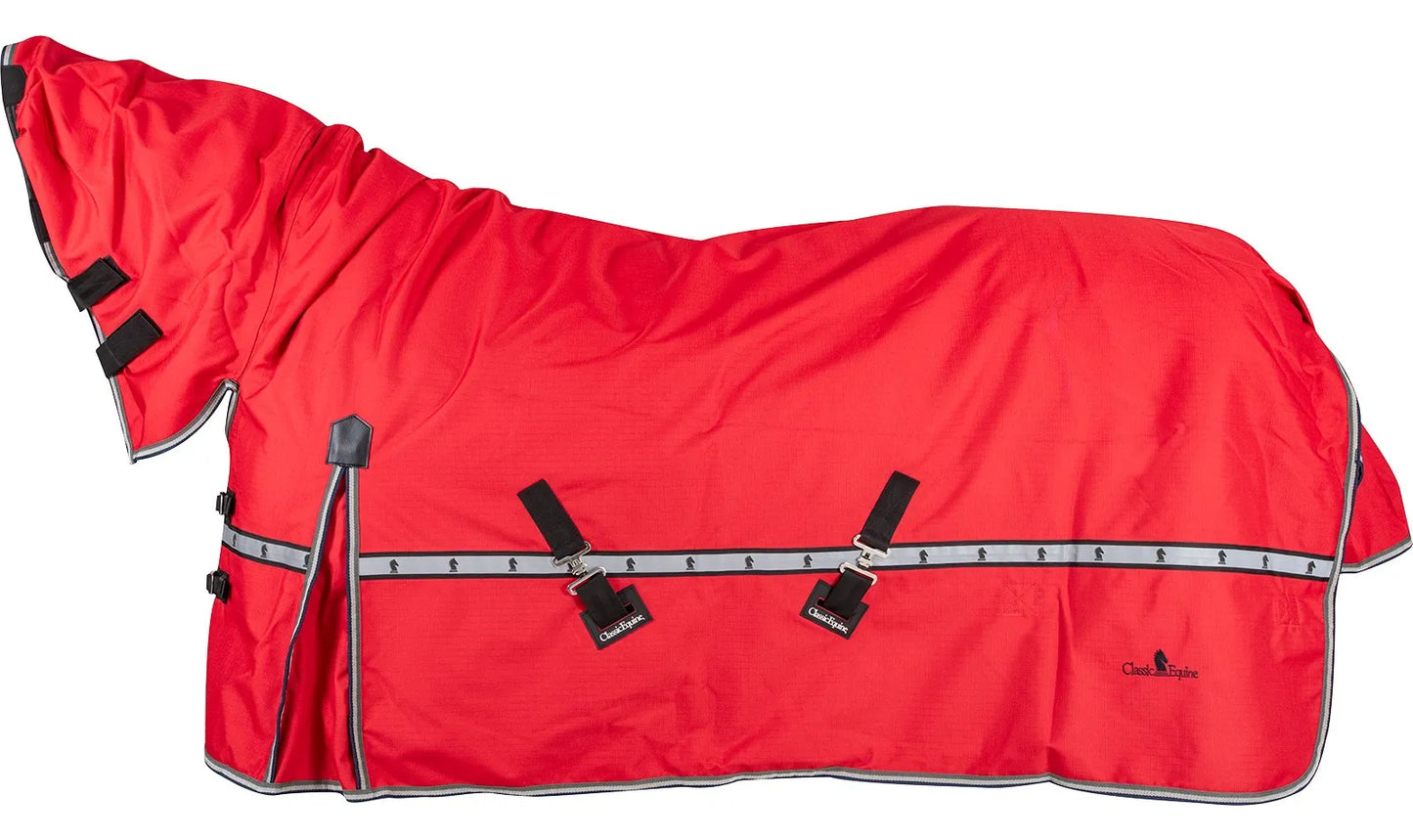 Classic Equine 5K Cross Trainer Hooded Waterproof Turnout Horse Blanket - 1200D 100g Fill - Multiple Sizes