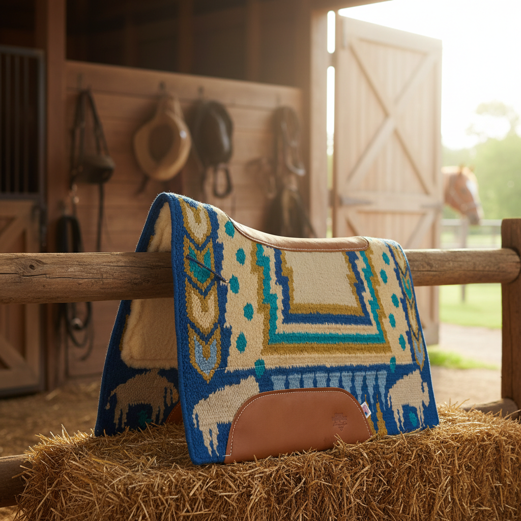 Professional's Choice Guy McLean Into the Storm Western Saddle Pad - 33" x 38" Air Ride New Zealand Wool