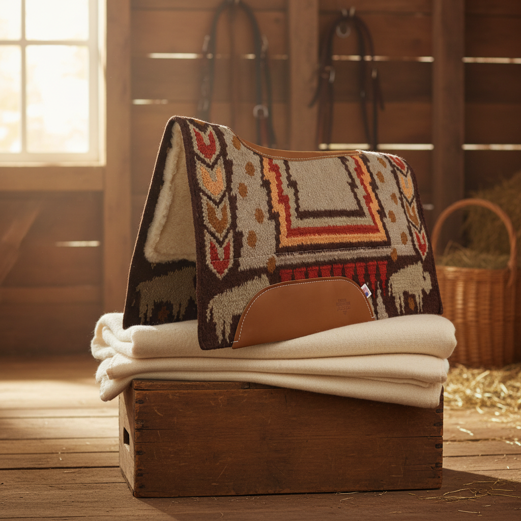 Professional's Choice Guy McLean Into the Storm Western Saddle Pad - 33" x 38" Air Ride New Zealand Wool