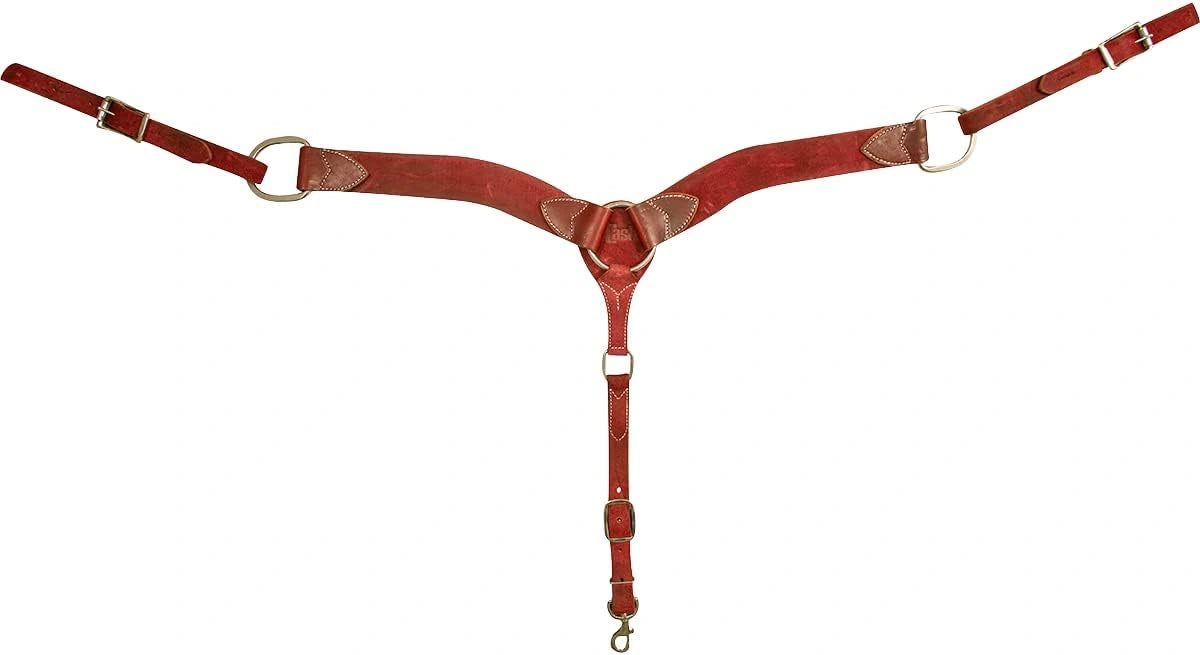 Red leather garter belt with gold hardware on a white background
