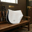 Lifestyle photo of Professional's Choice VenTECH All-Purpose Pony Saddle Pad - 19.5" Spine x 17" Drop - White - Contoured Quilted Cotton
