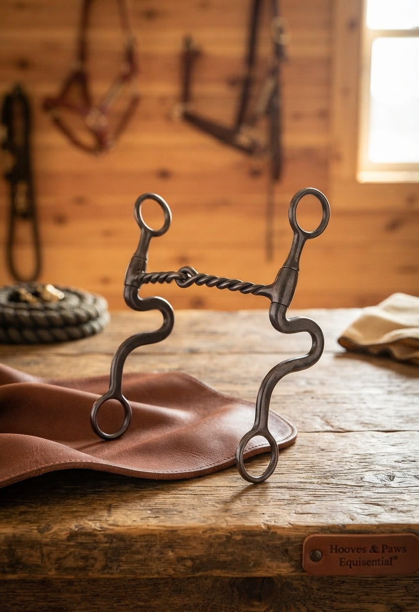 Lifestyle photo of Professional's Choice Equisential Swept Back Seven Shank Bit - 8" Shanks Western Horse Bit