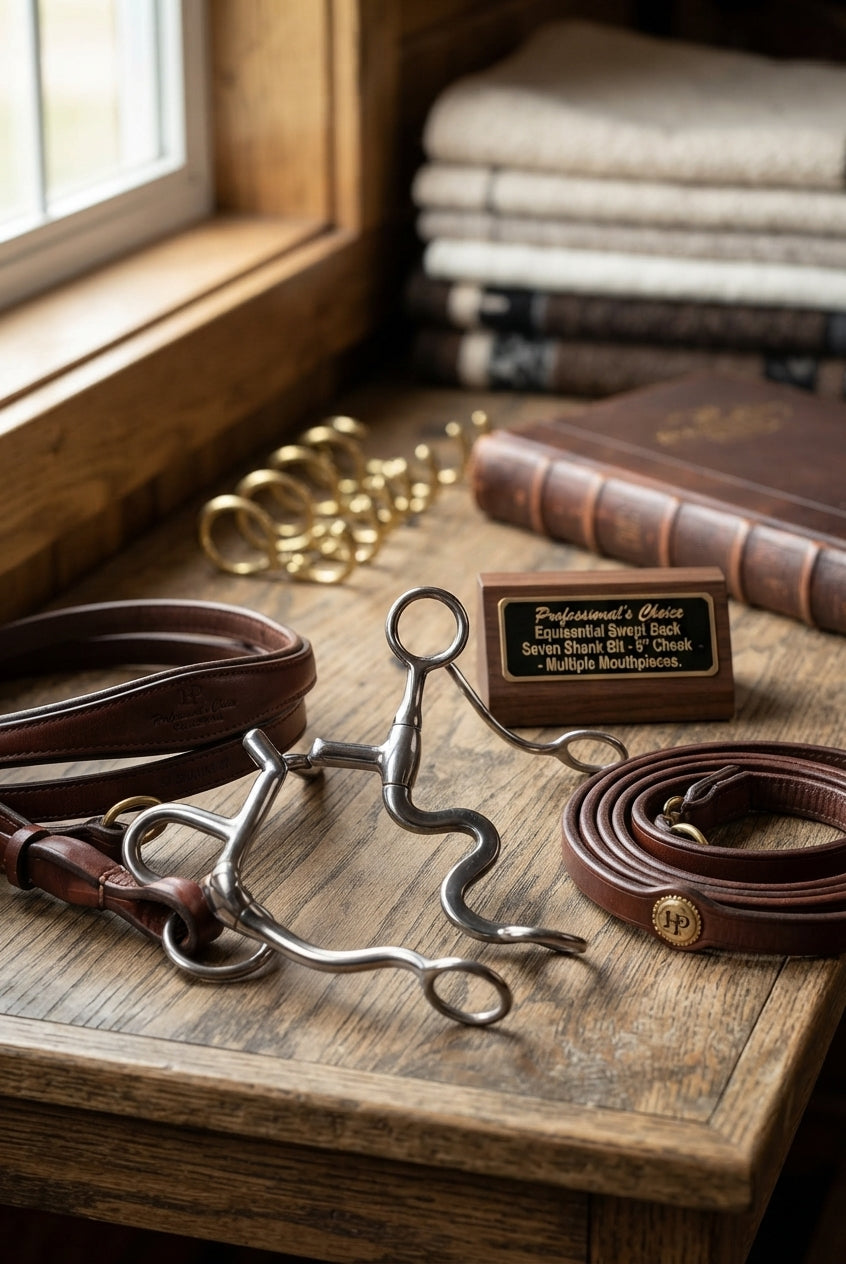 Lifestyle photo of Professional's Choice Equisential Swept Back Seven Shank Bit - 8" Cheek - Multiple Mouthpieces