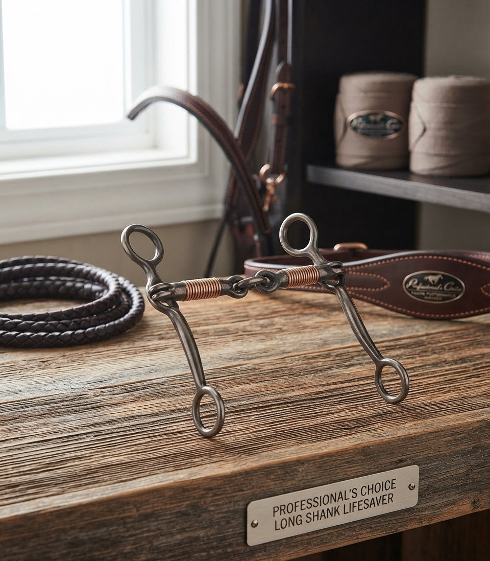 Lifestyle photo of Professional's Choice Equine Performance Long Shank Lifesaver Bit - Copper Wire Twist Mouthpiece