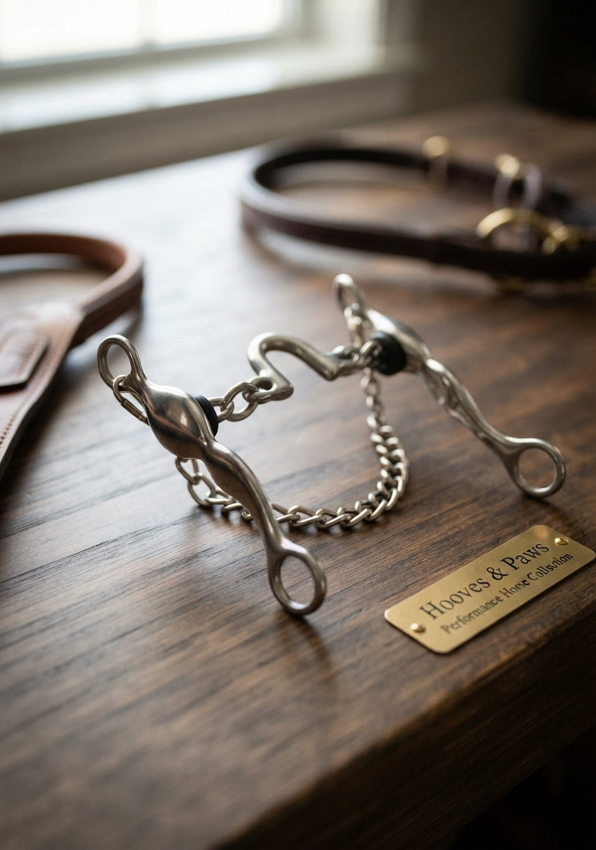 Lifestyle photo of Professional's Choice Ported Chain Bit - 5 1/8" Mouthpiece, 7.5" Shank for Horse Training and Collection