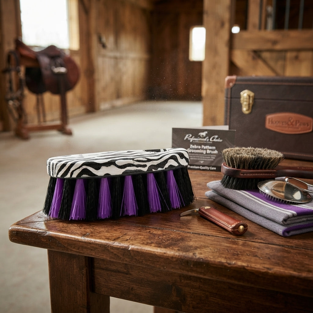 Lifestyle photo of Professional's Choice Zebra Pattern Grooming Brush