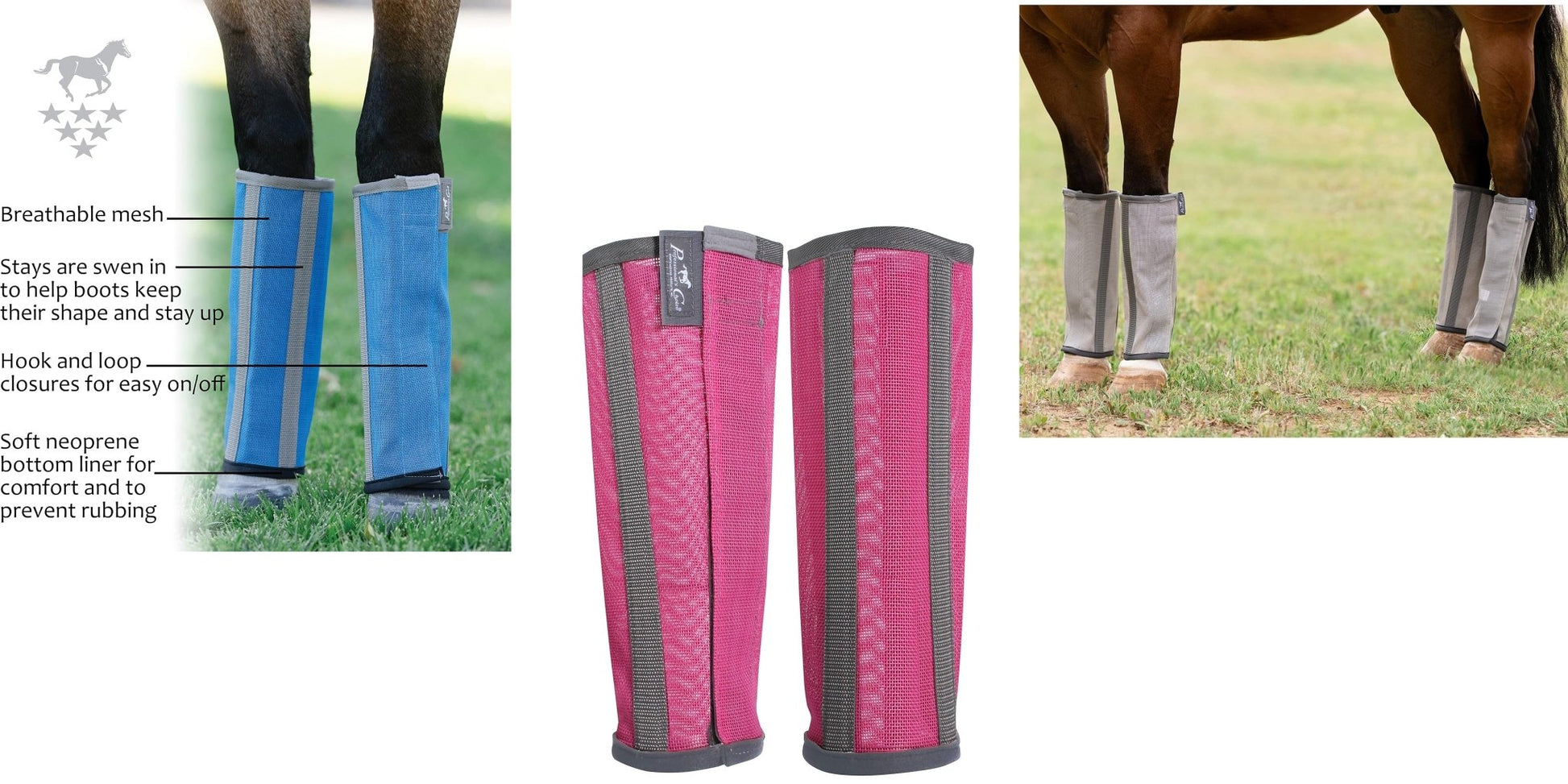 Professional's Choice Deluxe Fly Boots | Breathable Mesh | 4 Pack - Hooves and Paws