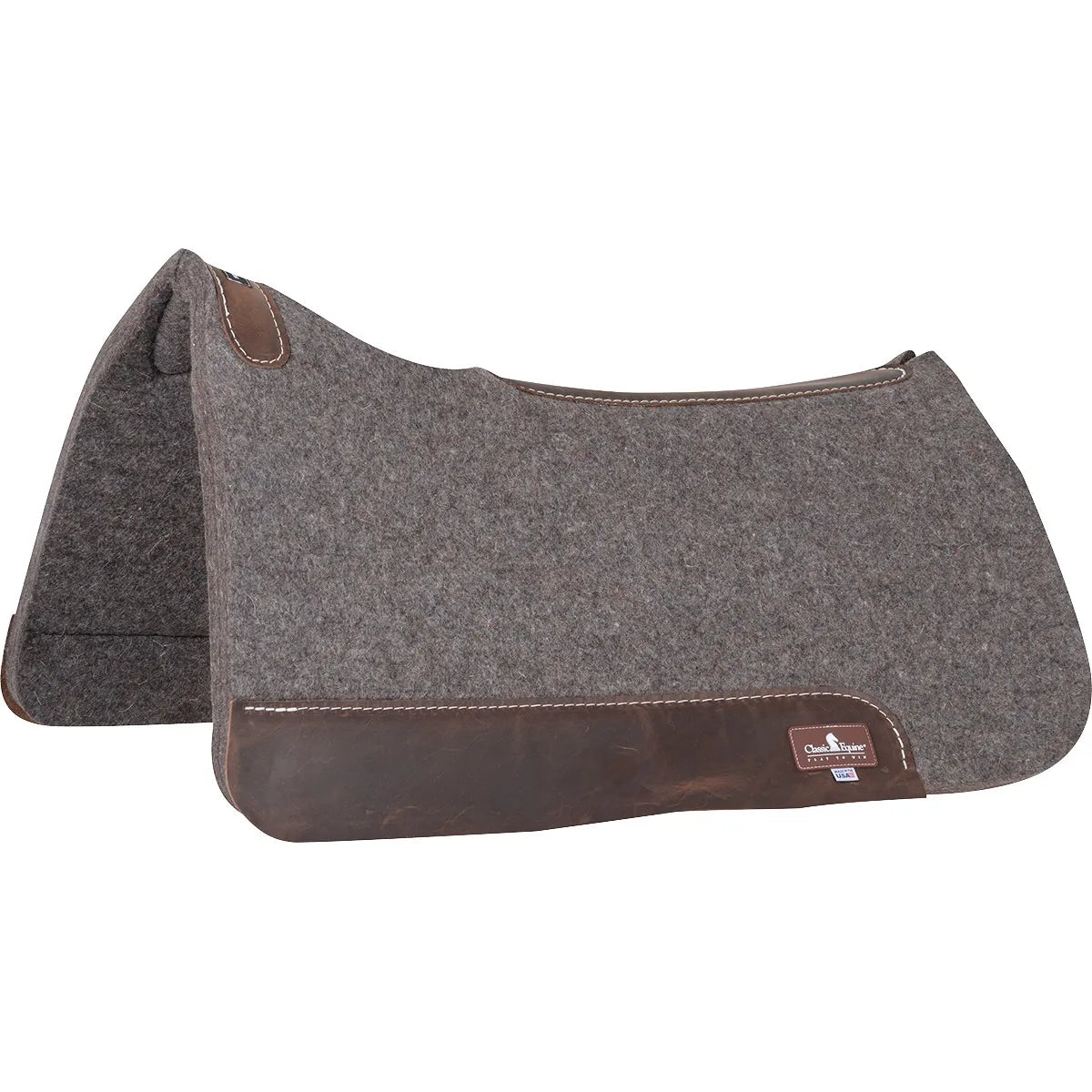 Professional 100% Wool Felt Western Saddle Pad - 7/8-inch Shock-Absorbing Pressed Wool Felt, Contoured