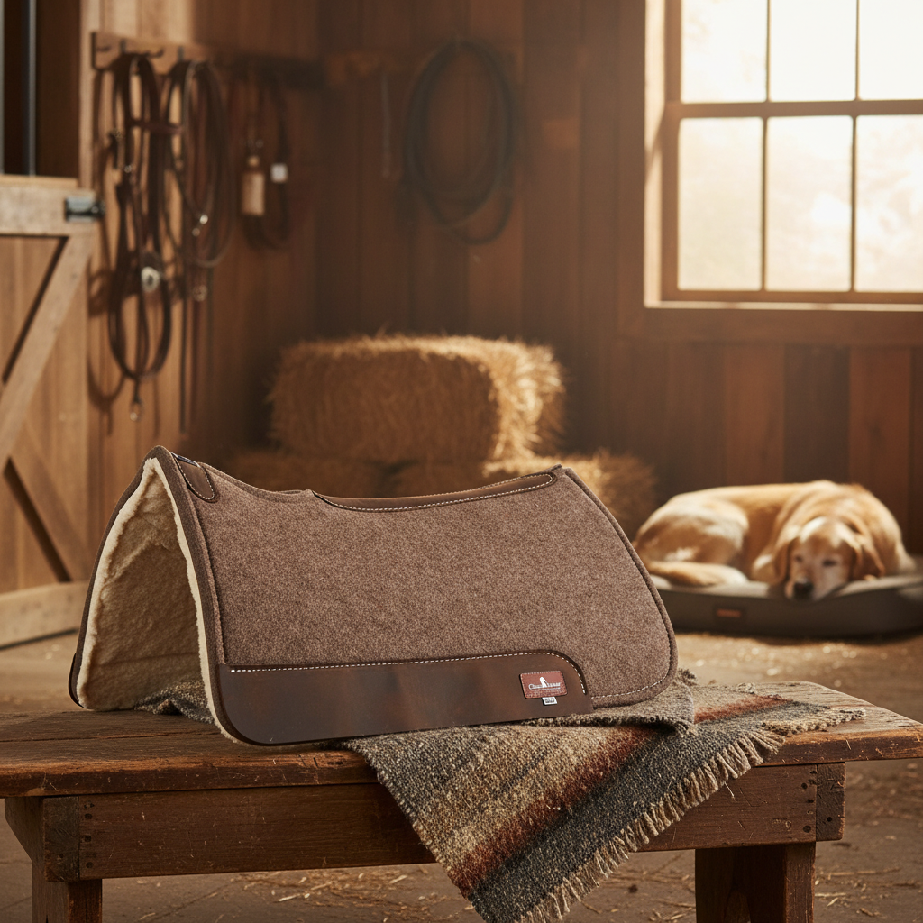 Classic Equine 100% Wool Felt Saddle Pad - 1" Contoured