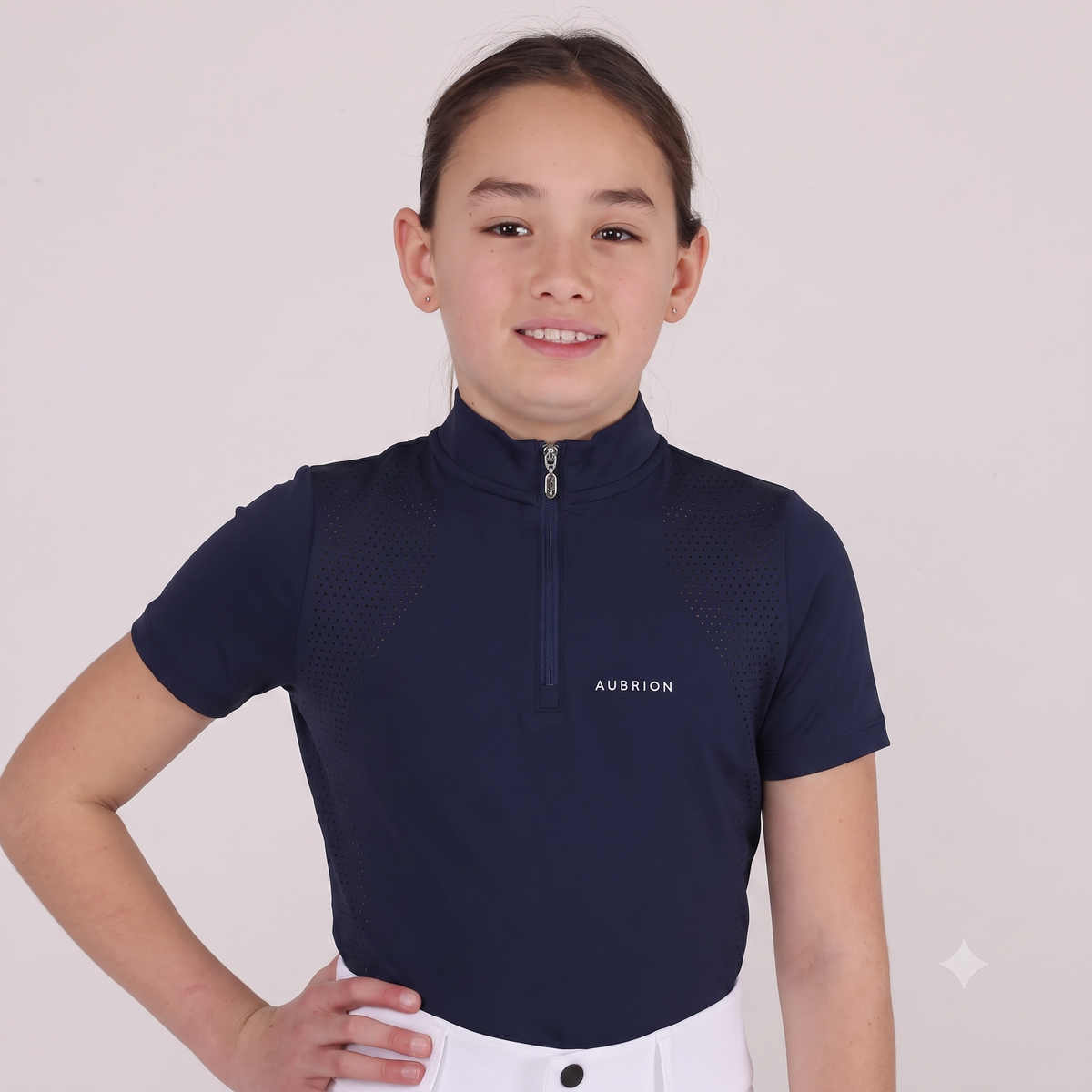 Shires Aubrion Optima GX Young Rider Show Shirt - Junior Equestrian Performance Competition Top