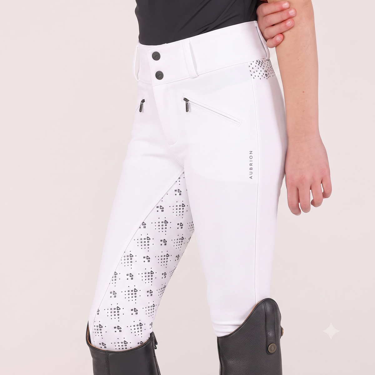 Shires Aubrion Optima GX Young Rider Breeches - Junior Performance Equestrian Riding Pants