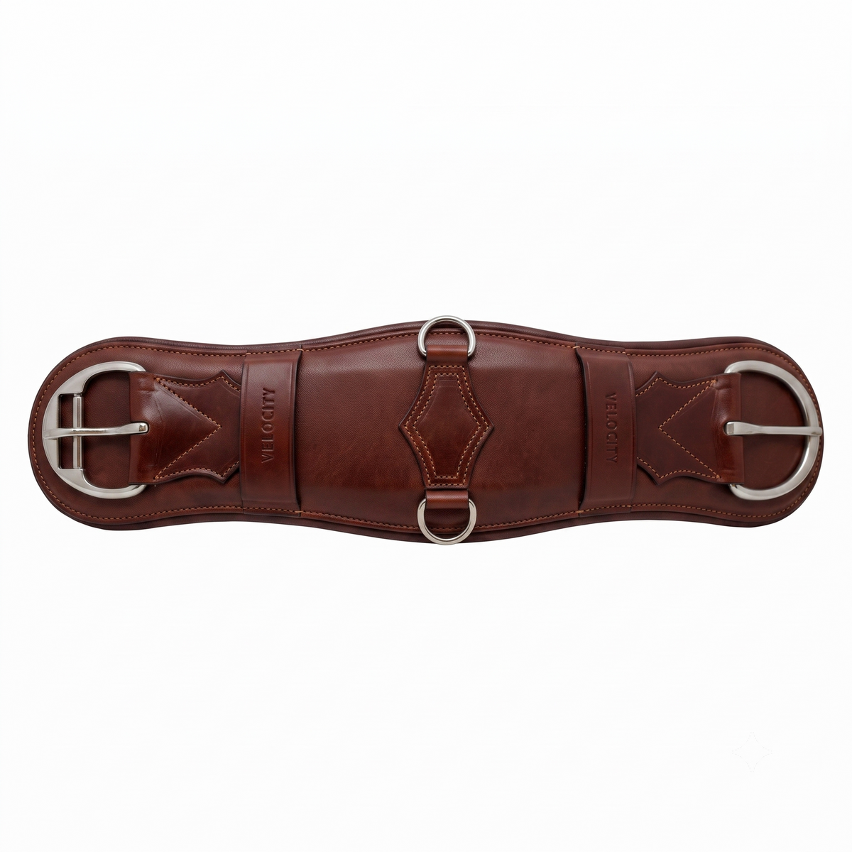 Shires Velociti Leather Western Cinch - Premium Quality Padded Leather Horse Girth