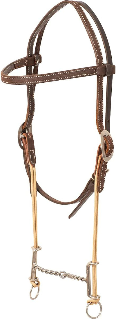 Equibrand Roughout Browband Loomis Twisted Wire Draw Gag Bit Headstall HBLGCR21 - Hooves and Paws