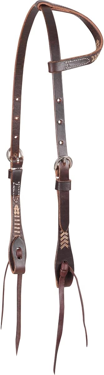 Equibrand Rawhide Laced Chocolate Single Ear Headstall Chocolate HF85SL - Hooves and Paws
