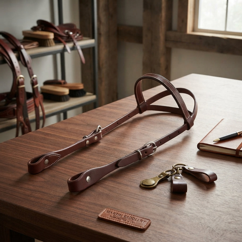 Lifestyle photo of Martin Saddlery Slip Ear Headstall — Stainless Steel Hardware