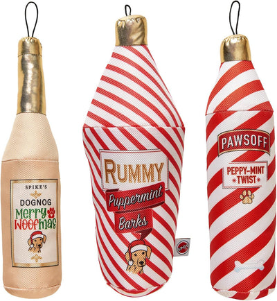 Ethical Products SPOT Holiday Christmas Fun Drinks Squeaker Dog Pet Toys 11" - Hooves and Paws