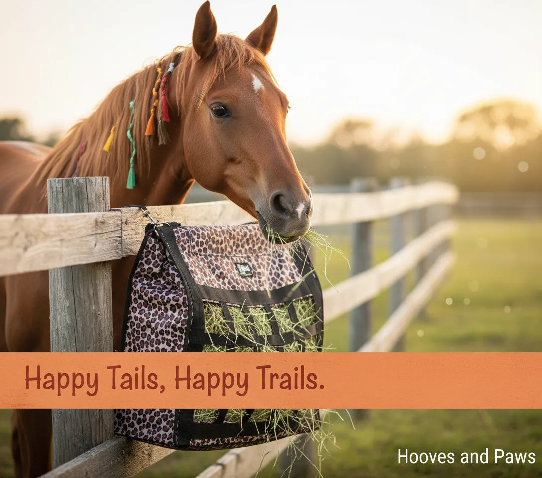 Cashel Slow Feed Top Load Hay Bag - Brown Leopard - Promotes Healthy Digestion