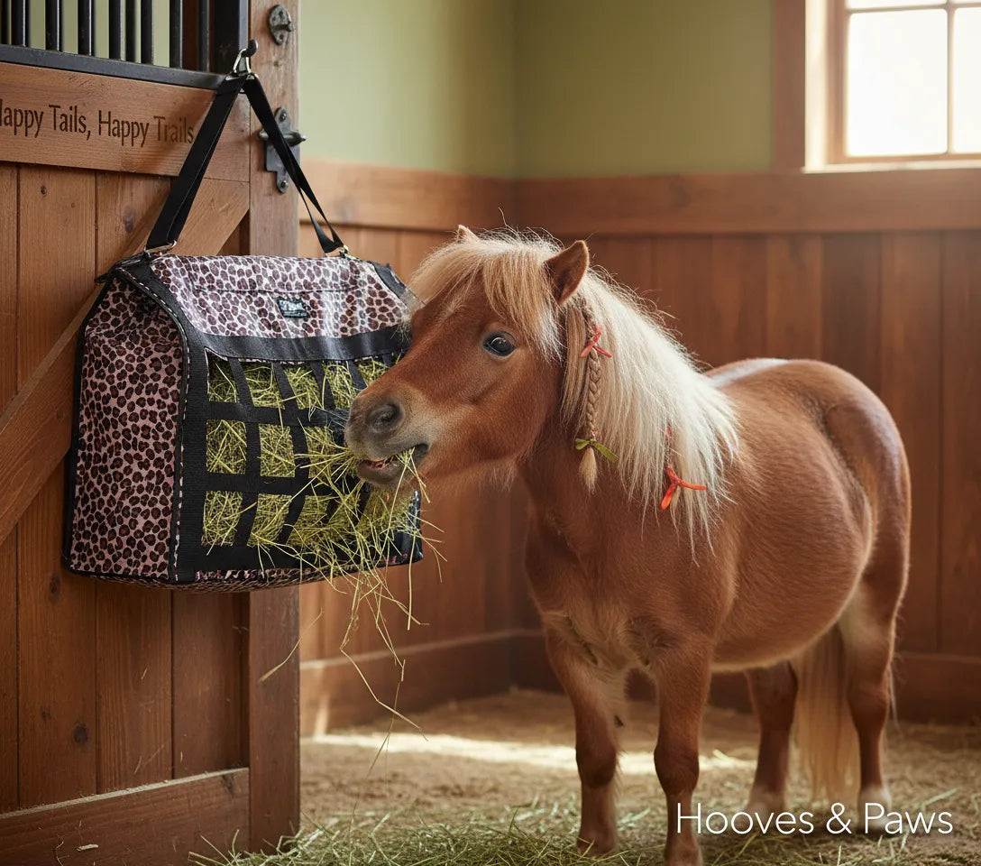 Cashel Slow Feed Top Load Hay Bag - Brown Leopard - Promotes Healthy Digestion