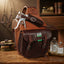 Lifestyle photo of Professional's Choice Leather Medicine Saddle Bag - 9-11 oz Latigo Leather, Holds 250cc & 100cc Bottles